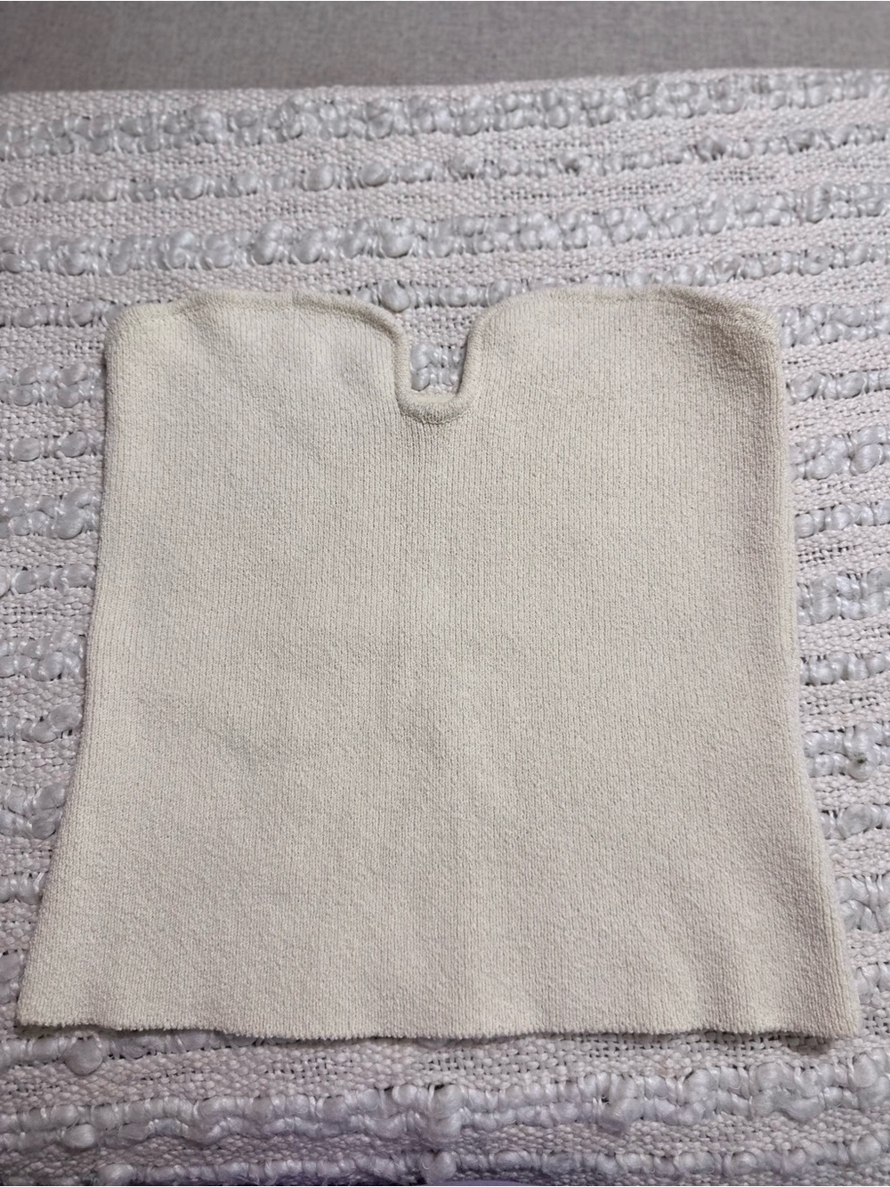 H&M Cream Off-Shoulder Knit Tube Top